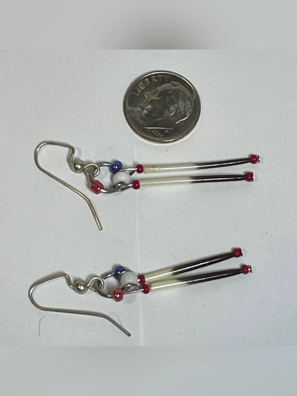 Porcupine Quill Earrings, Beautiful, patriotic, Elegant, Boho